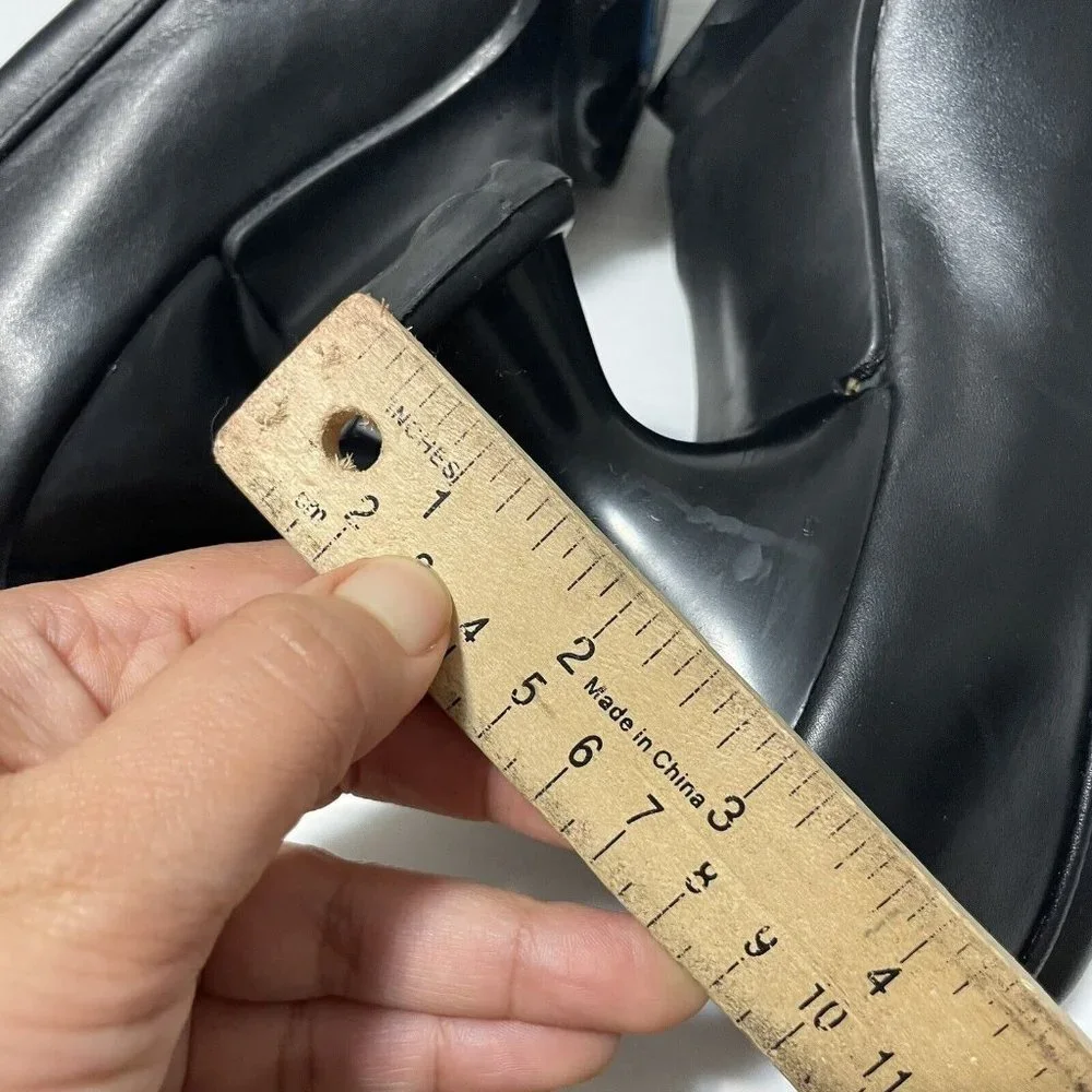 John Fluevog Mini Bebe Open-Toe Pumps Black Chunky Women’s Shoes Sz 10 - Picture 8 of 16